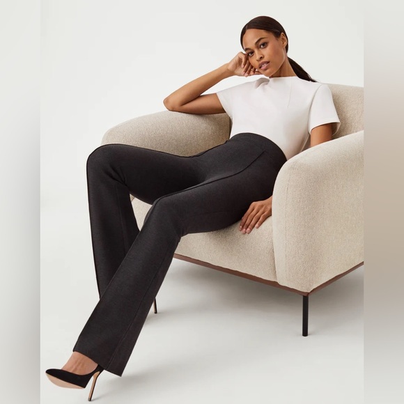 💎 Spanx 20252 The Perfect Pant, Hi-Rise Flare - Charcoal Heather - Picture 5 of 6
